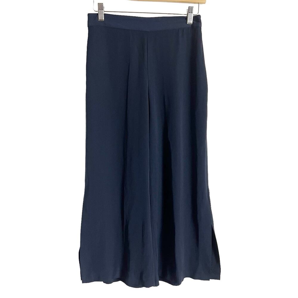 Zara Basic Solid Navy Blue Wide Leg Cropped Pants… - image 1